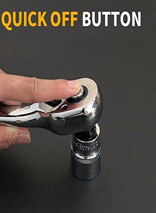Mass Pro Professional 1/2" Drive Shaft Ratchet Handle Wrench for Hex & Bihex Sockets Single Sided Socket Wrench (Pack of 1) - Image 2